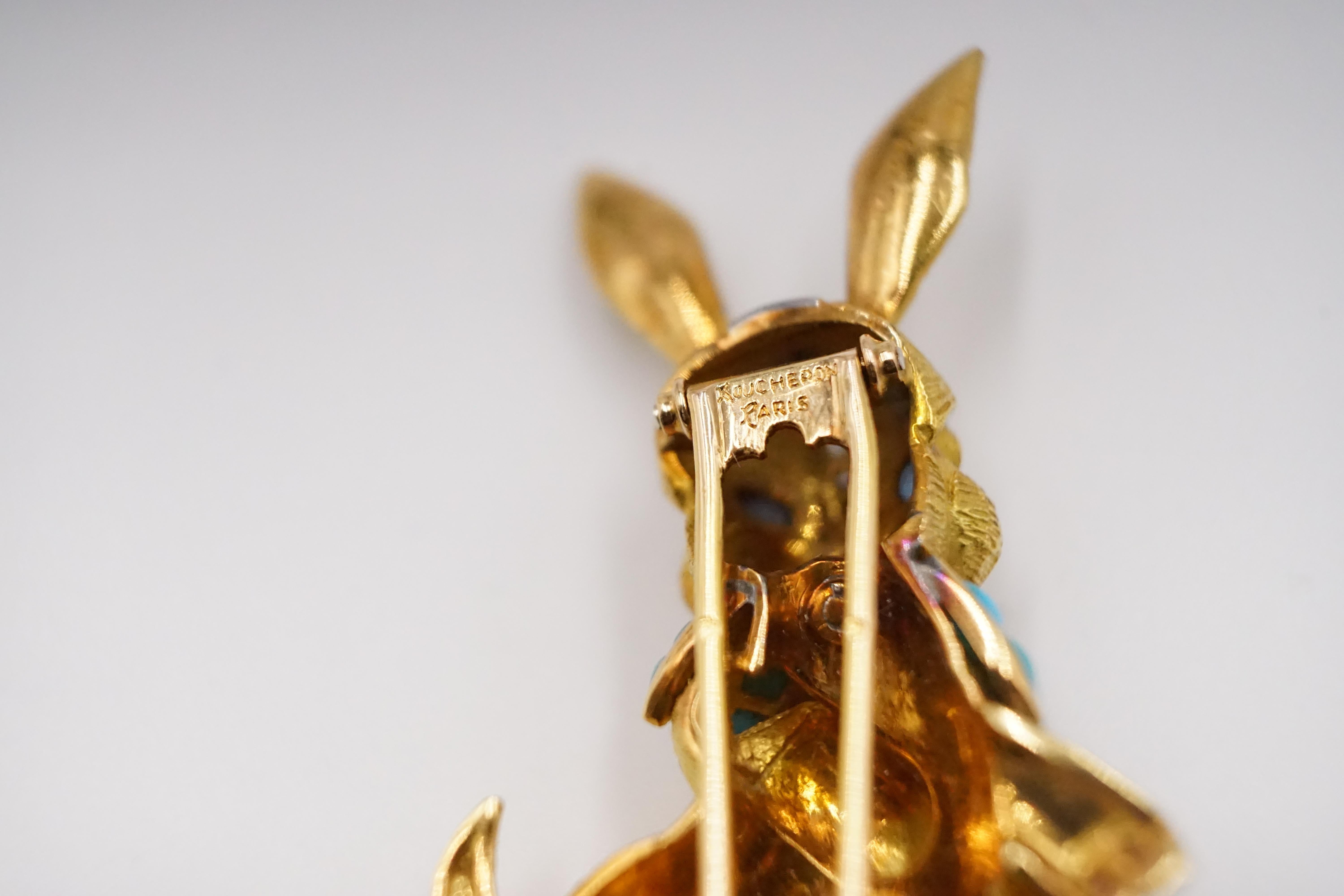 Two Boucheron Paris 1960s Multi-Gemstone and 18 Carat Gold Animal Brooches 2