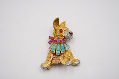 Two Boucheron Paris 1960s Multi-Gemstone and 18 Carat Gold Animal Brooches