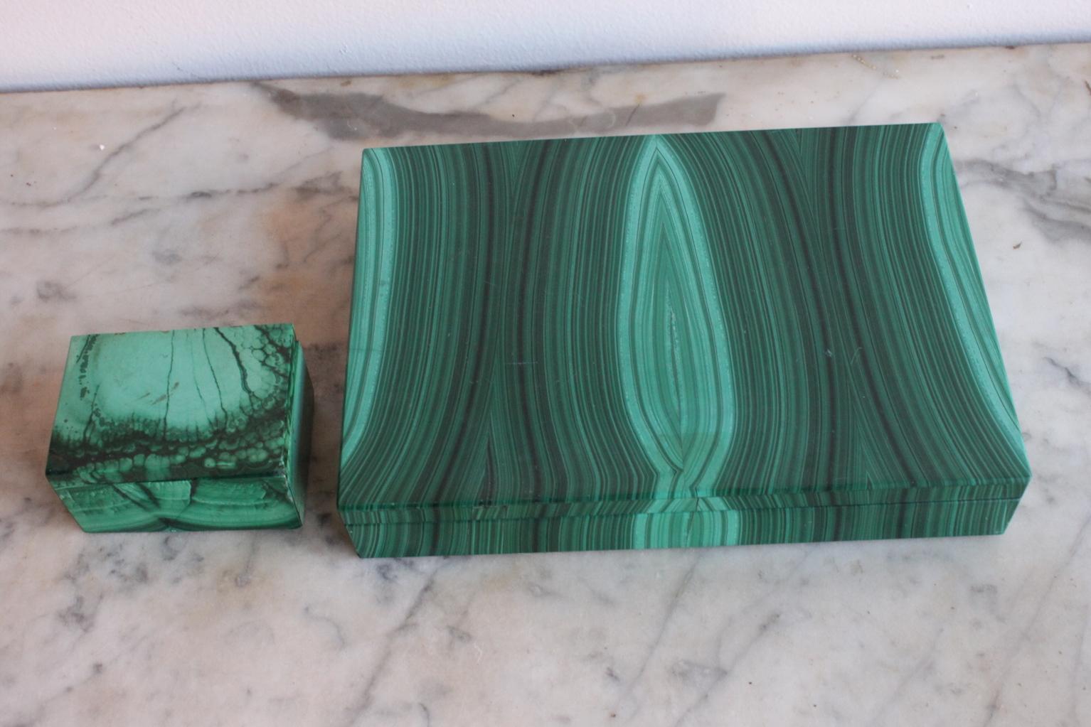 Two Boxes in Malachite, 19th Century For Sale 5