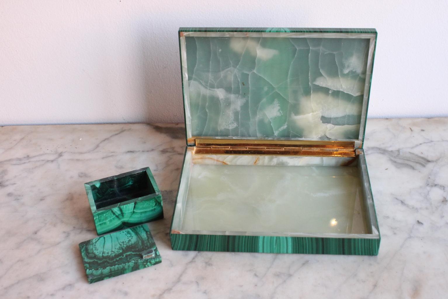 Two Boxes in Malachite, 19th Century For Sale 6