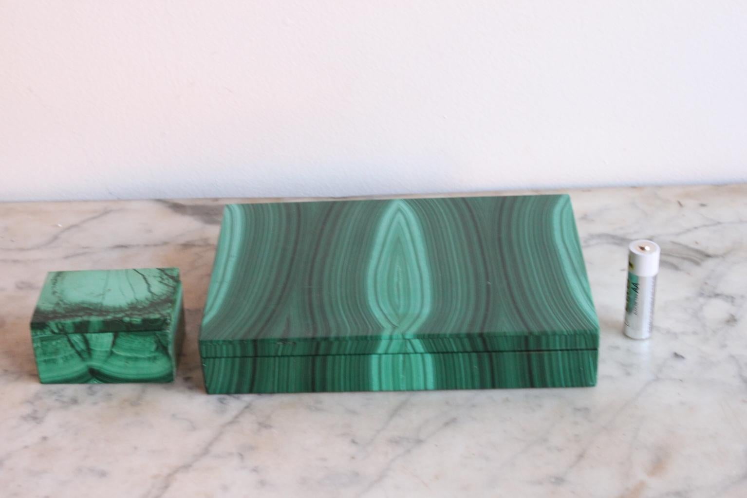 Two Boxes in Malachite, 19th Century For Sale 7