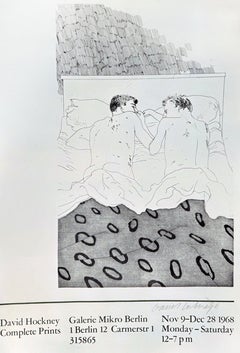 Cartel original de David Hockney, 1968: «Dos chicos de 23 o 24 años» (firmado a mano)