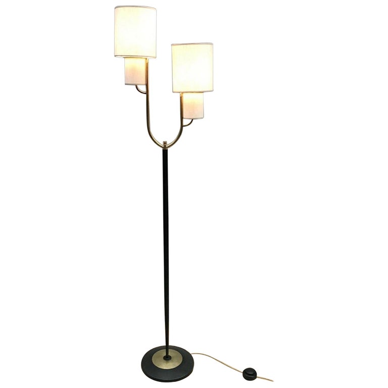 Two Branch Brass Floor Lamp at 1stDibs
