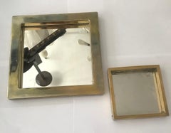 Two Brass and Chrome Trays by Willy Rizzo Italian, 1970s