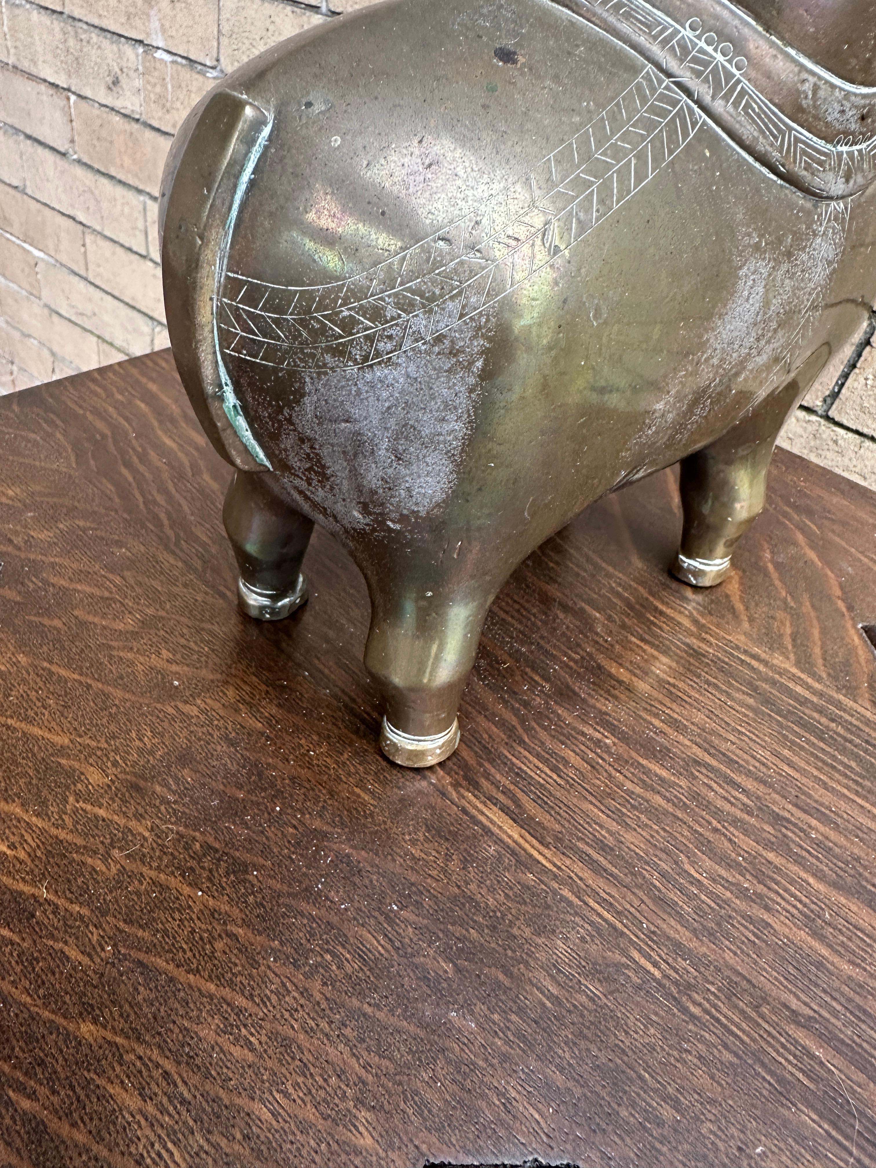 Two Brass Chinese Figures (Ox & Elephant) - W4000 For Sale 6