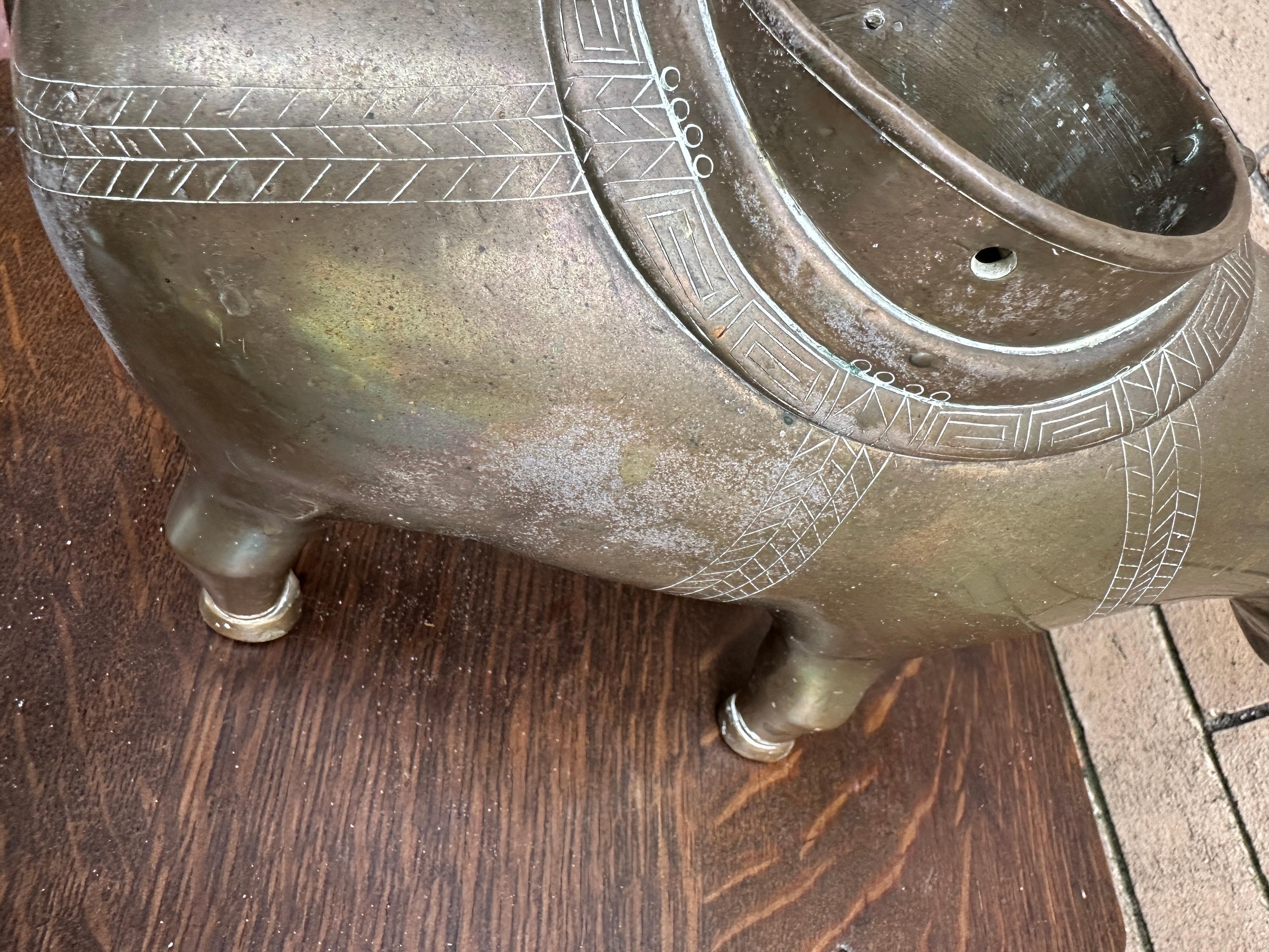 Two Brass Chinese Figures (Ox & Elephant) - W4000 For Sale 7