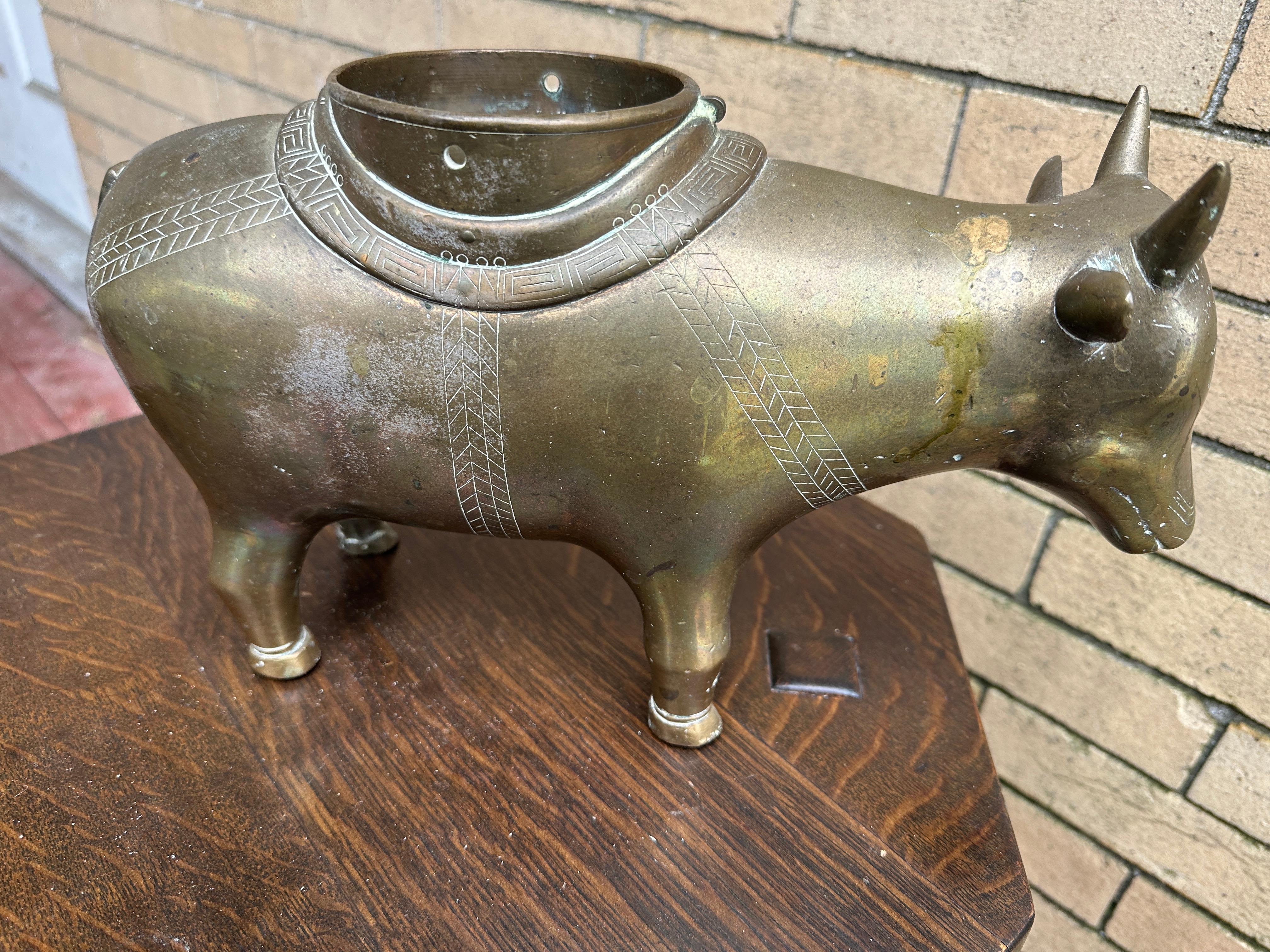 Two Brass Chinese Figures (Ox & Elephant) - W4000 For Sale 11