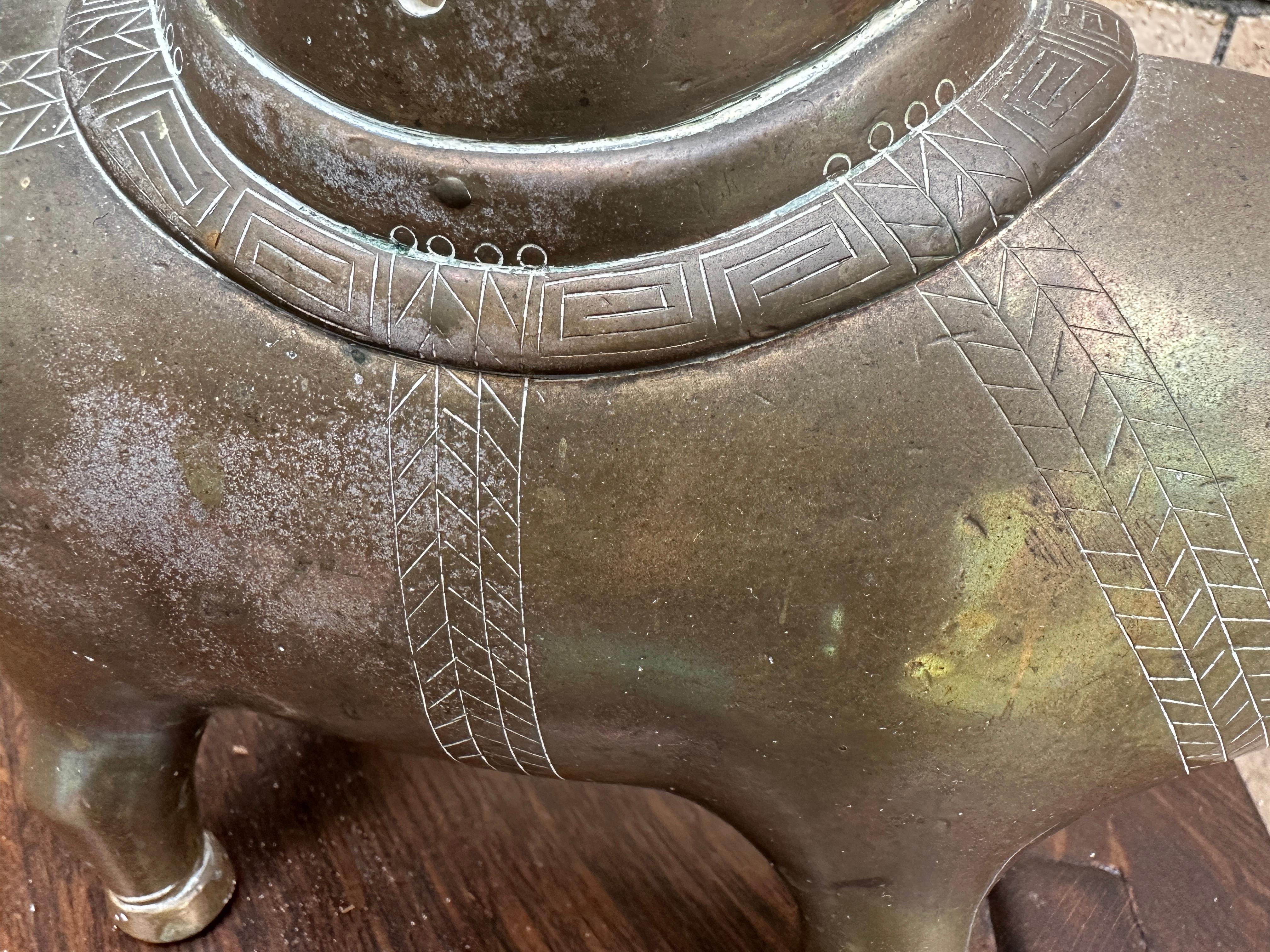 Two Brass Chinese Figures (Ox & Elephant) - W4000 For Sale 12