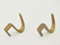 Two Brass Coat Hooks by Carl Auböck