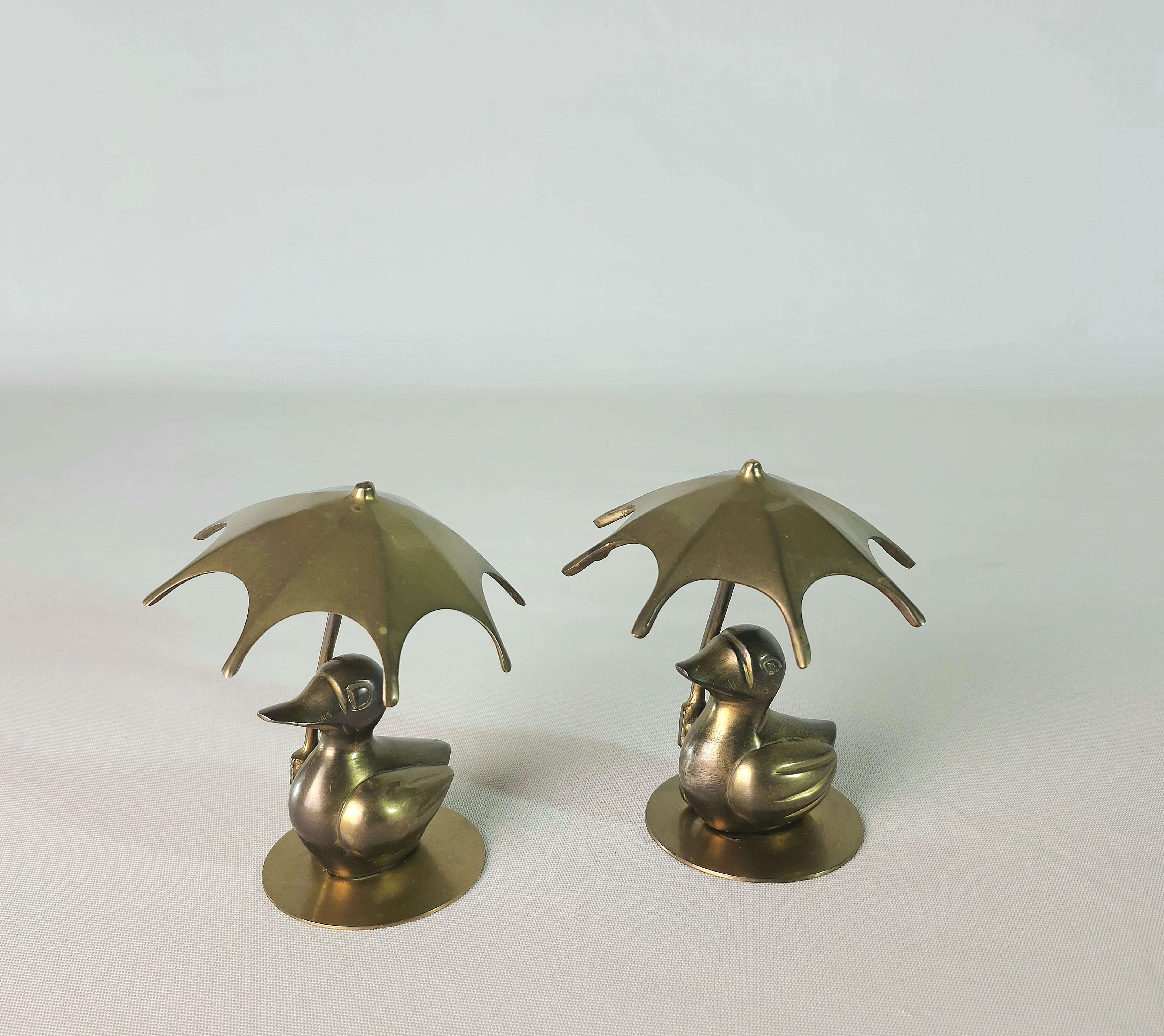 20th Century Two Brass Decorative Objects Midcentury Modern Italia 1960/70s For Sale