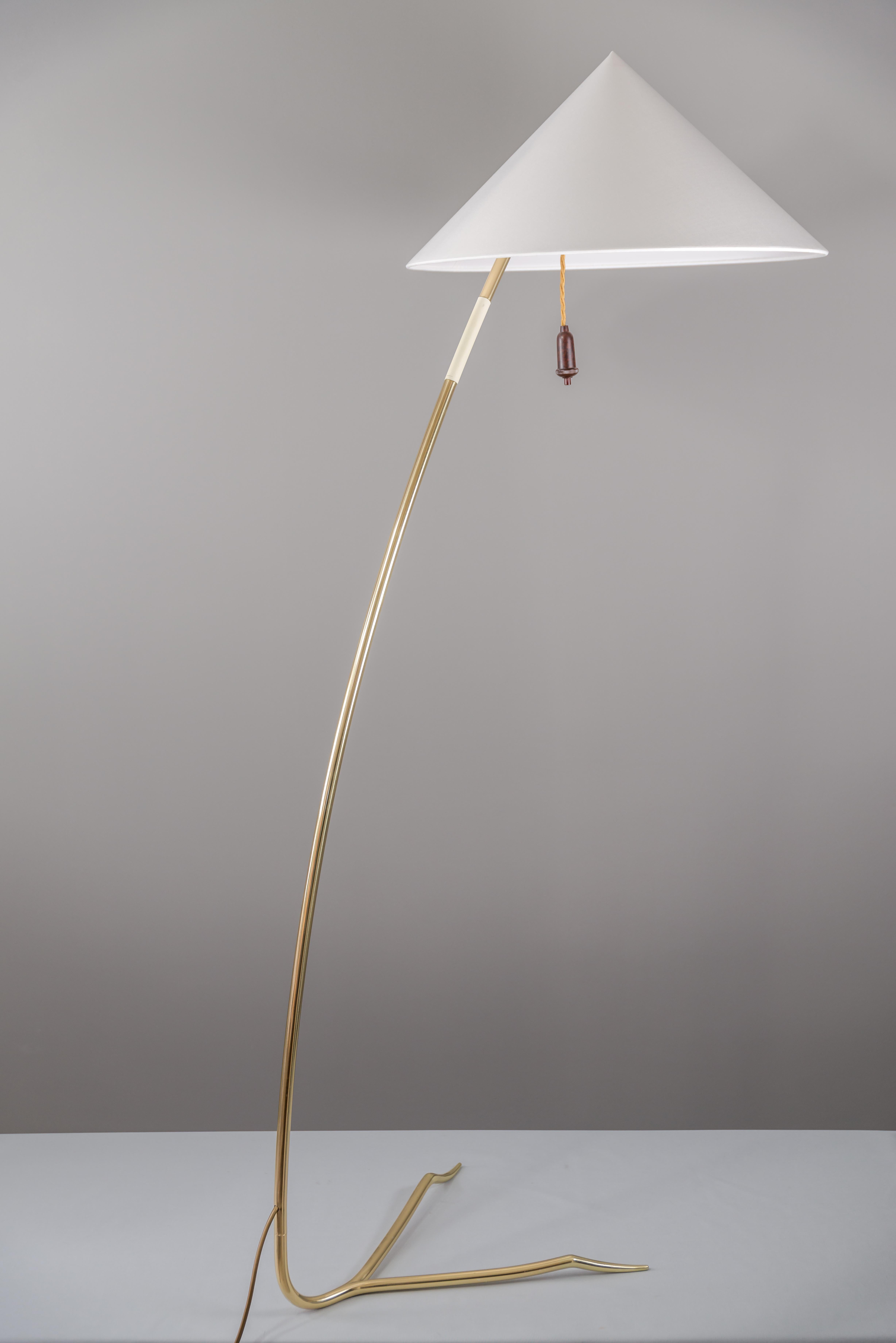 Mid-Century Modern Two Brass Floor Lamp 