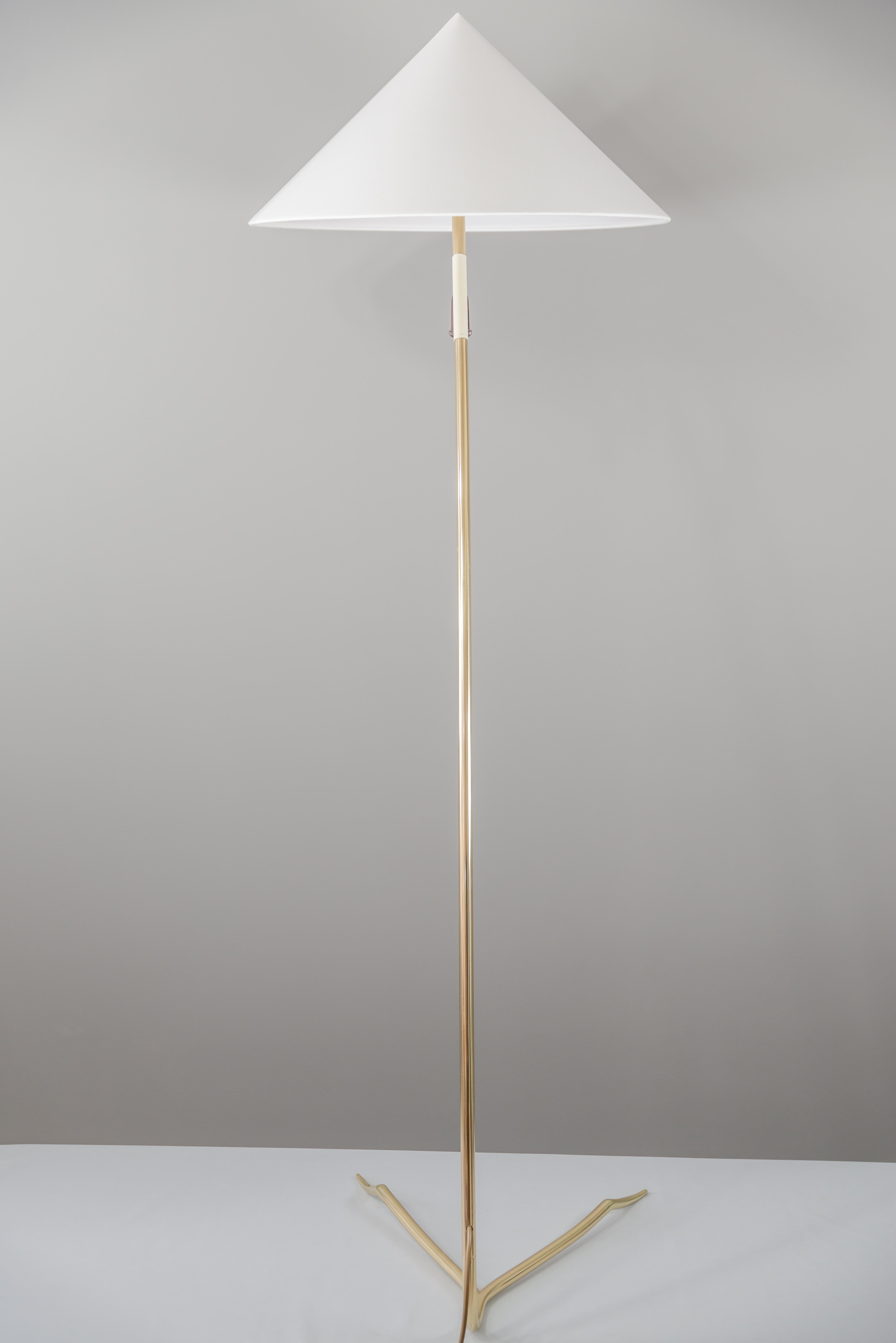 Lacquered Two Brass Floor Lamp 