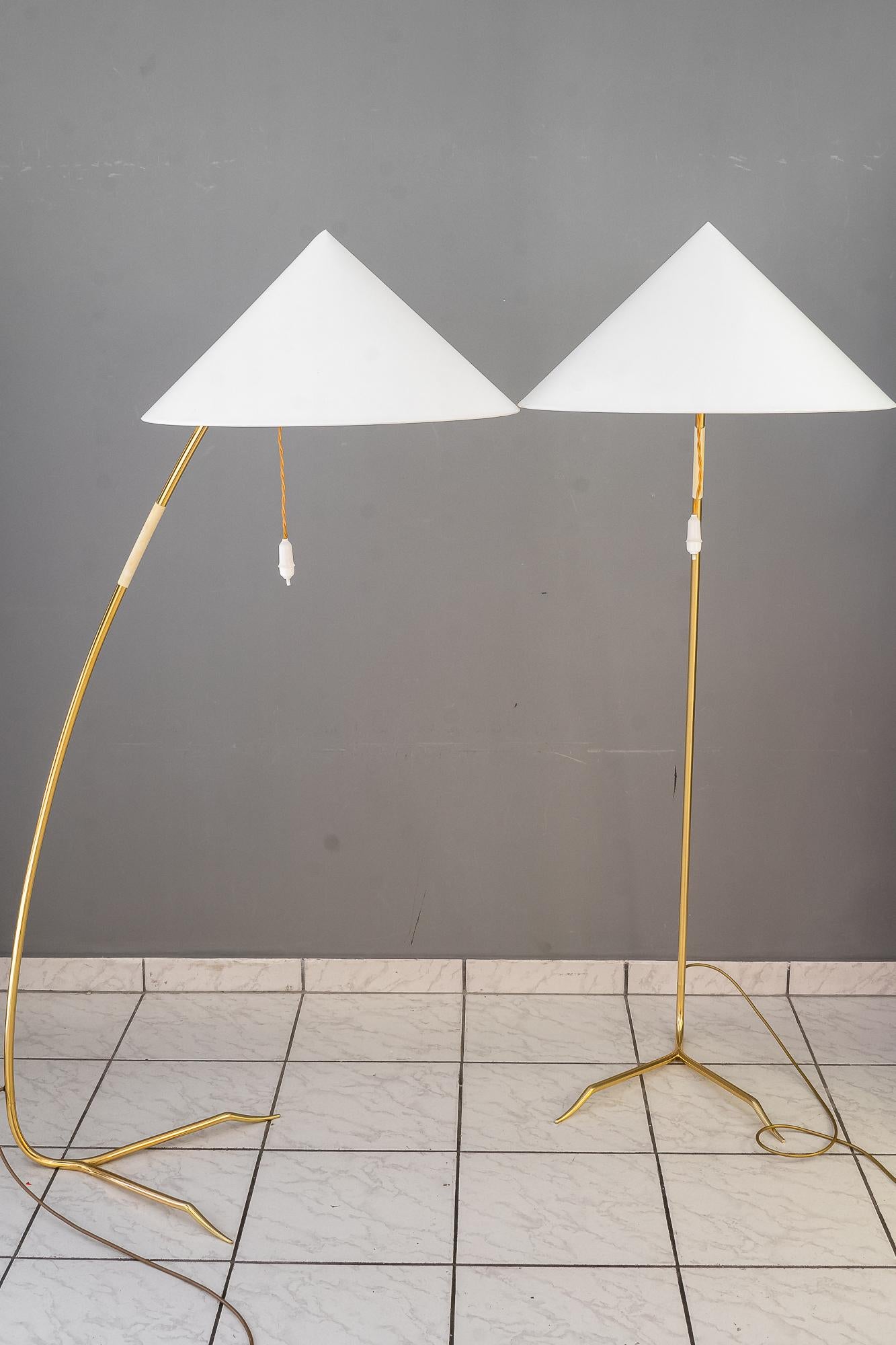 Laiton Deux lampadaires en laiton 