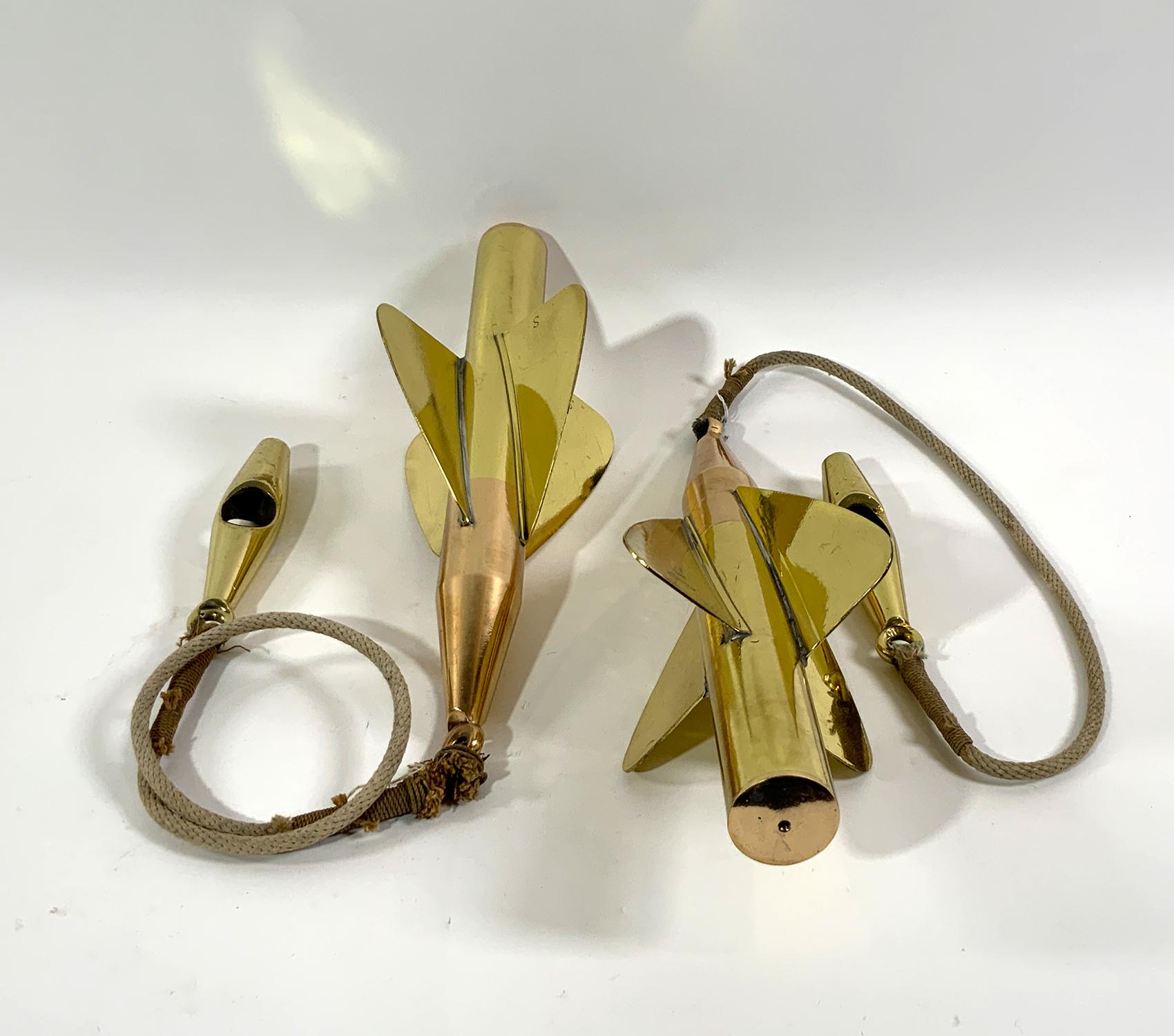 Two Brass Maritime Taffrail Spinners In Good Condition For Sale In Norwell, MA