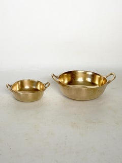 Two brass trinket trays, beautiful antique patina, France, 1950