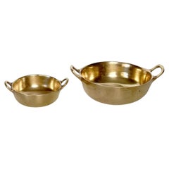 Two brass trinket trays, beautiful antique patina, France, 1950