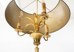Two Brass Wheat Sheaf Floor Lamps, France