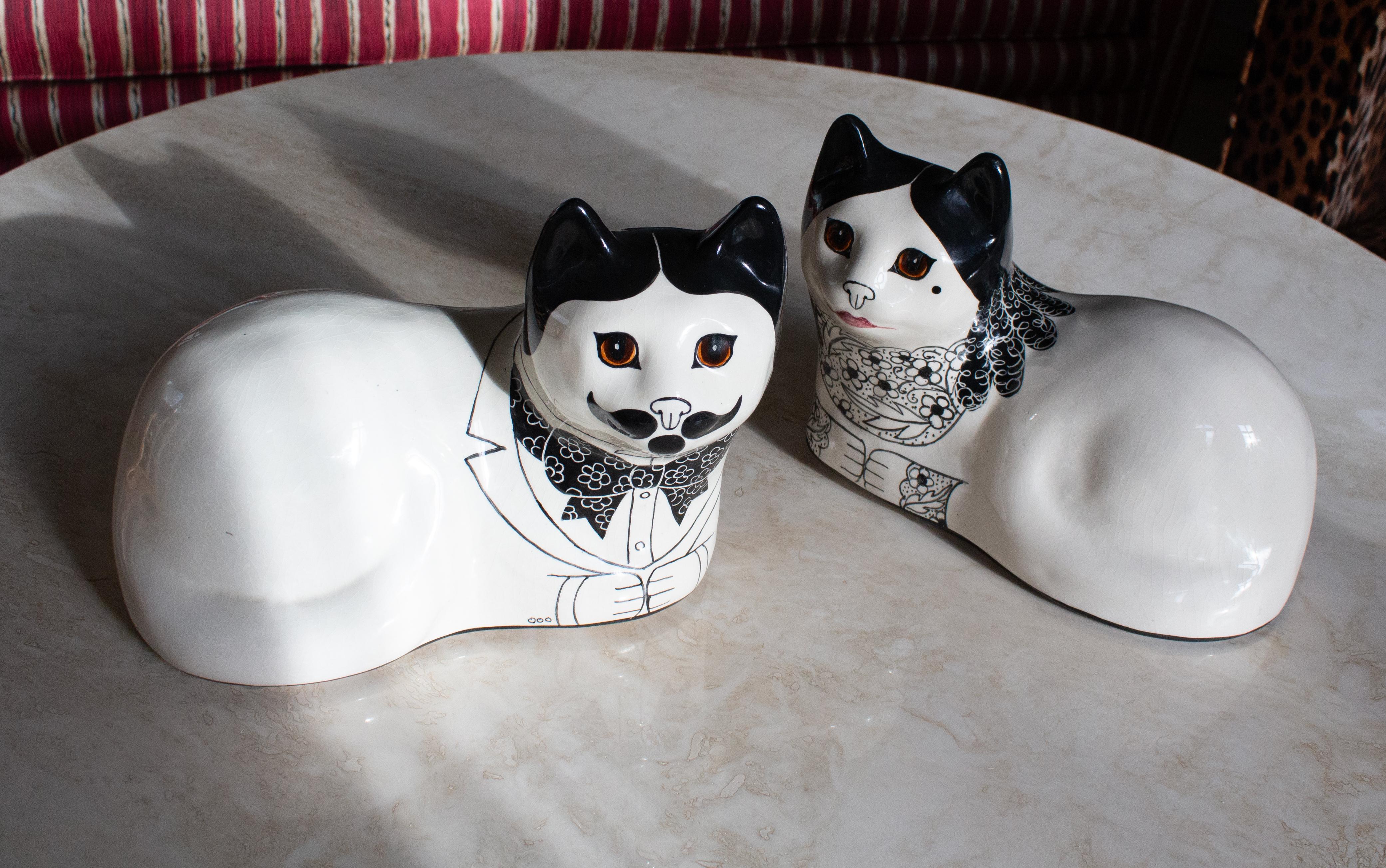 Due gatti britannici in porcellana Pop-Art di Alan Davidson & A. Smith in vendita 2