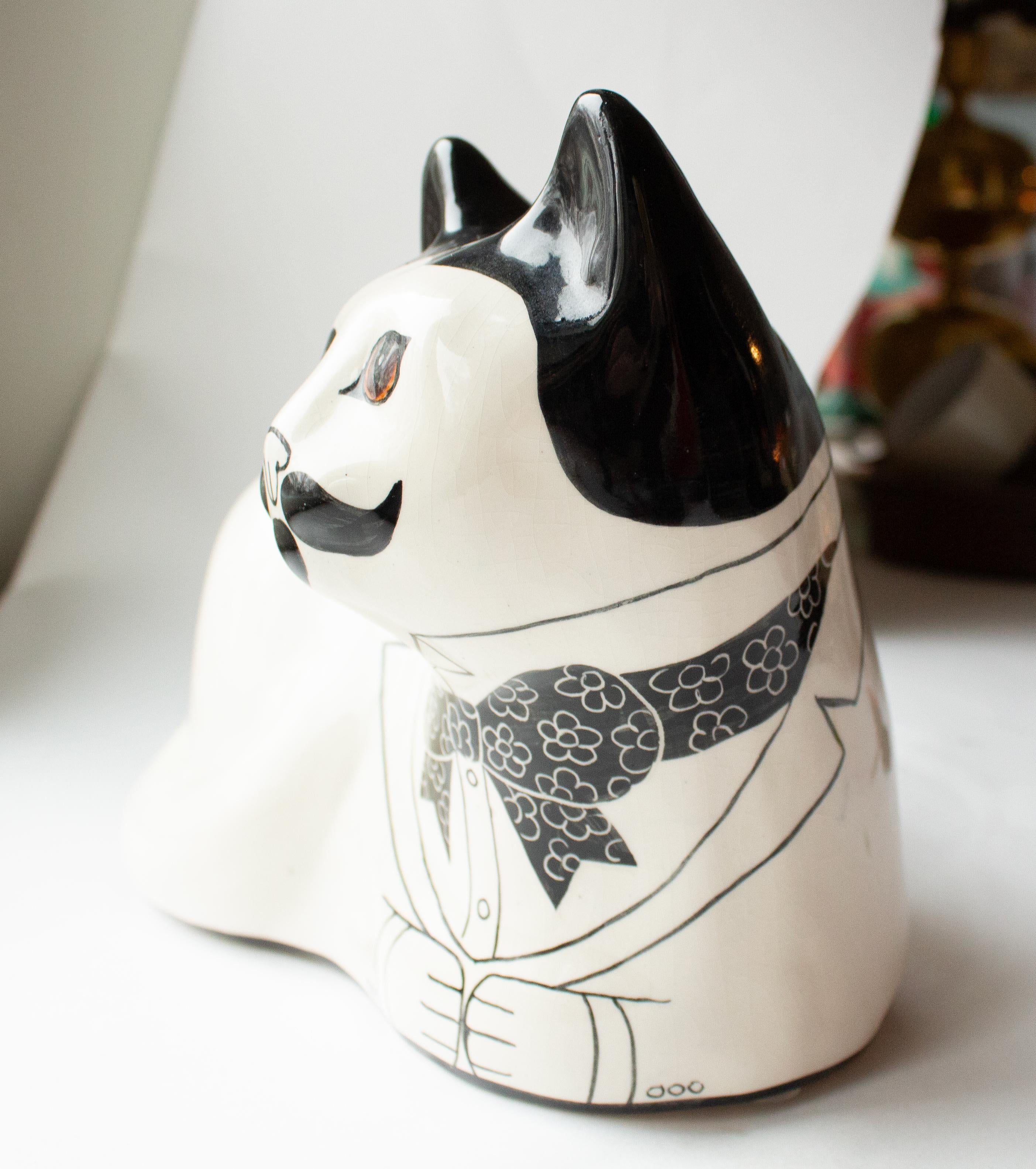 Fine XX secolo Due gatti britannici in porcellana Pop-Art di Alan Davidson & A. Smith in vendita
