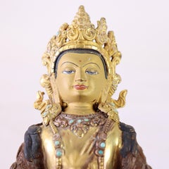 Two Bronze Buddhas: Medicine Buddha & Aparmita Buddha Of Infinite Life c1920
