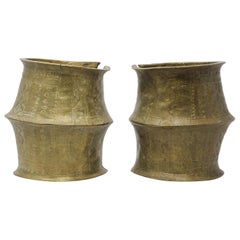 Deux bracelets de cheville tribaux Konga en bronze