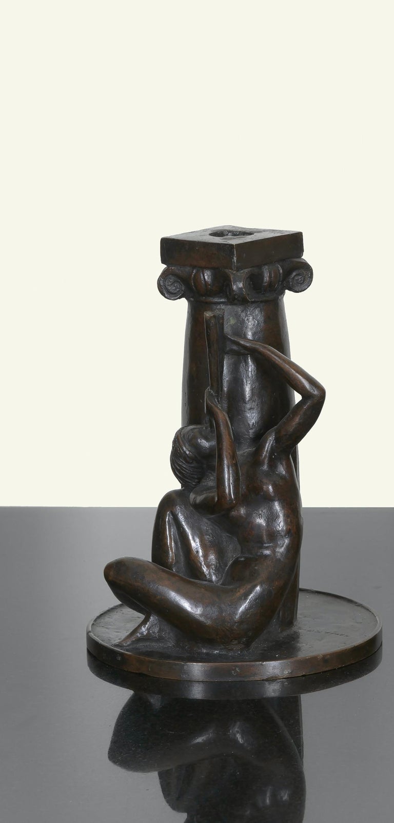Two Bronze Sculptural Candlesticks, by Cecil de Blaquiere Howard, circa  1919 For Sale at 1stDibs