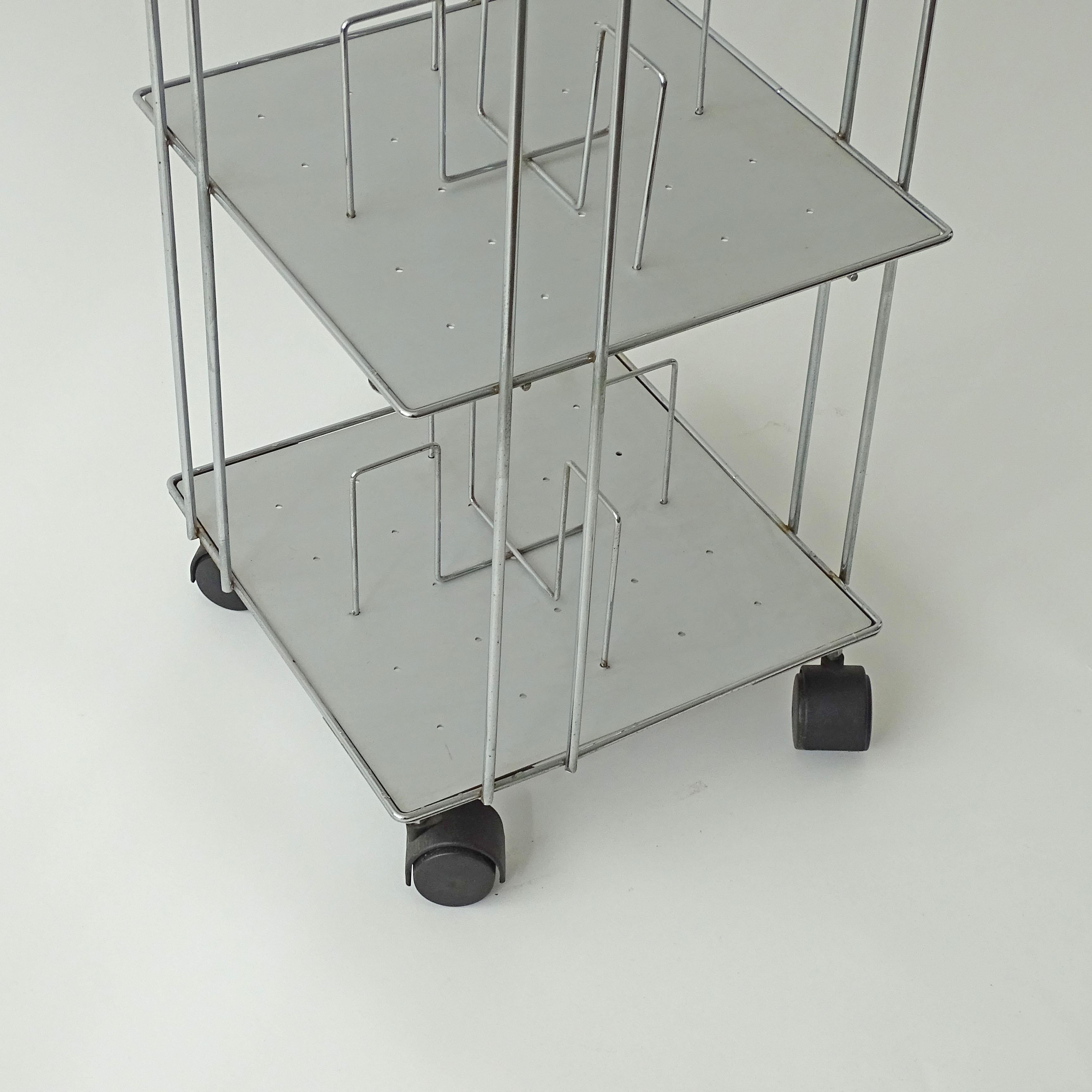 Post-Modern Two Bruno Munari 'Vademecum' bookcase carts for Robots, Italy 1974 For Sale