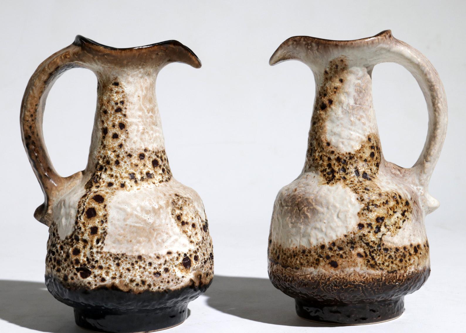 Deux vases brutalistes en céramique allemande Dümler & Breiden, années 1960 Bon état - En vente à Boven Leeuwen, NL