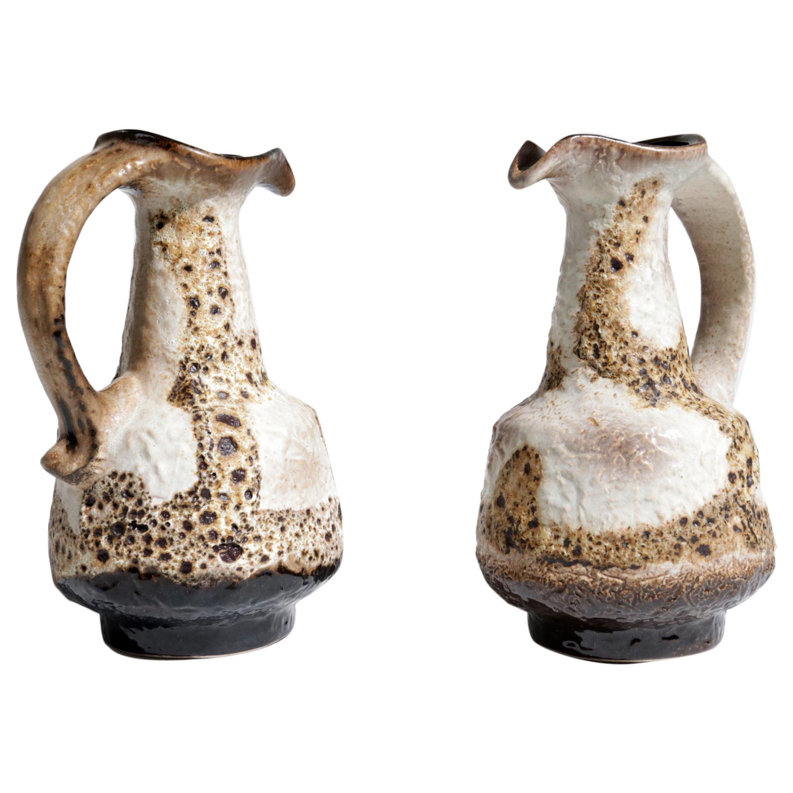 Two Brutalist Dümler & Breiden German Ceramic Pottery Vase, 1960s