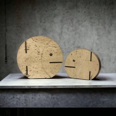 Due splendidi pesci scultura in marmo travertino Fratelli Mannelli Italia, anni '70