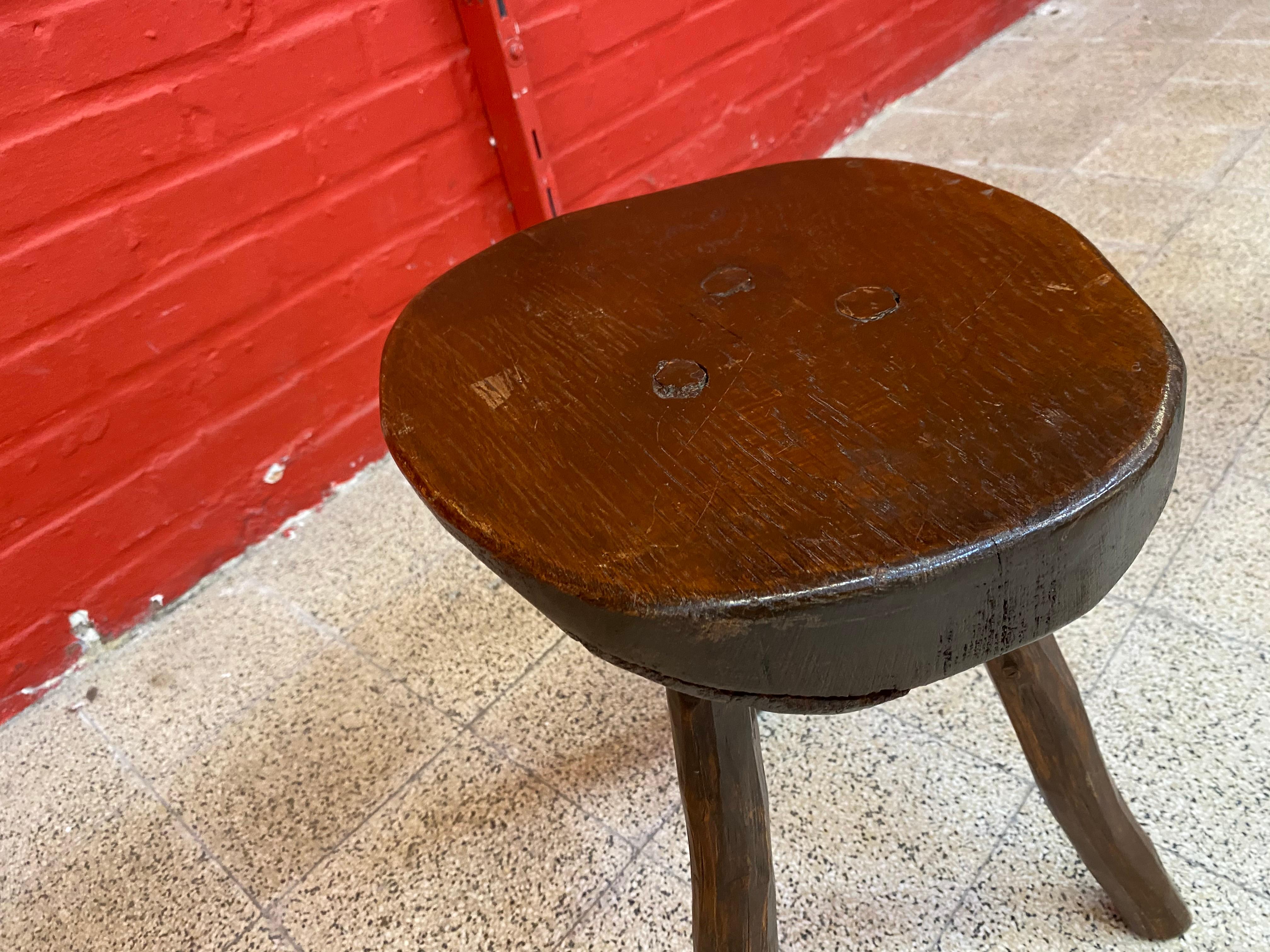 Two Brutalist oak stools, circa 1950.
price is by item
two are available