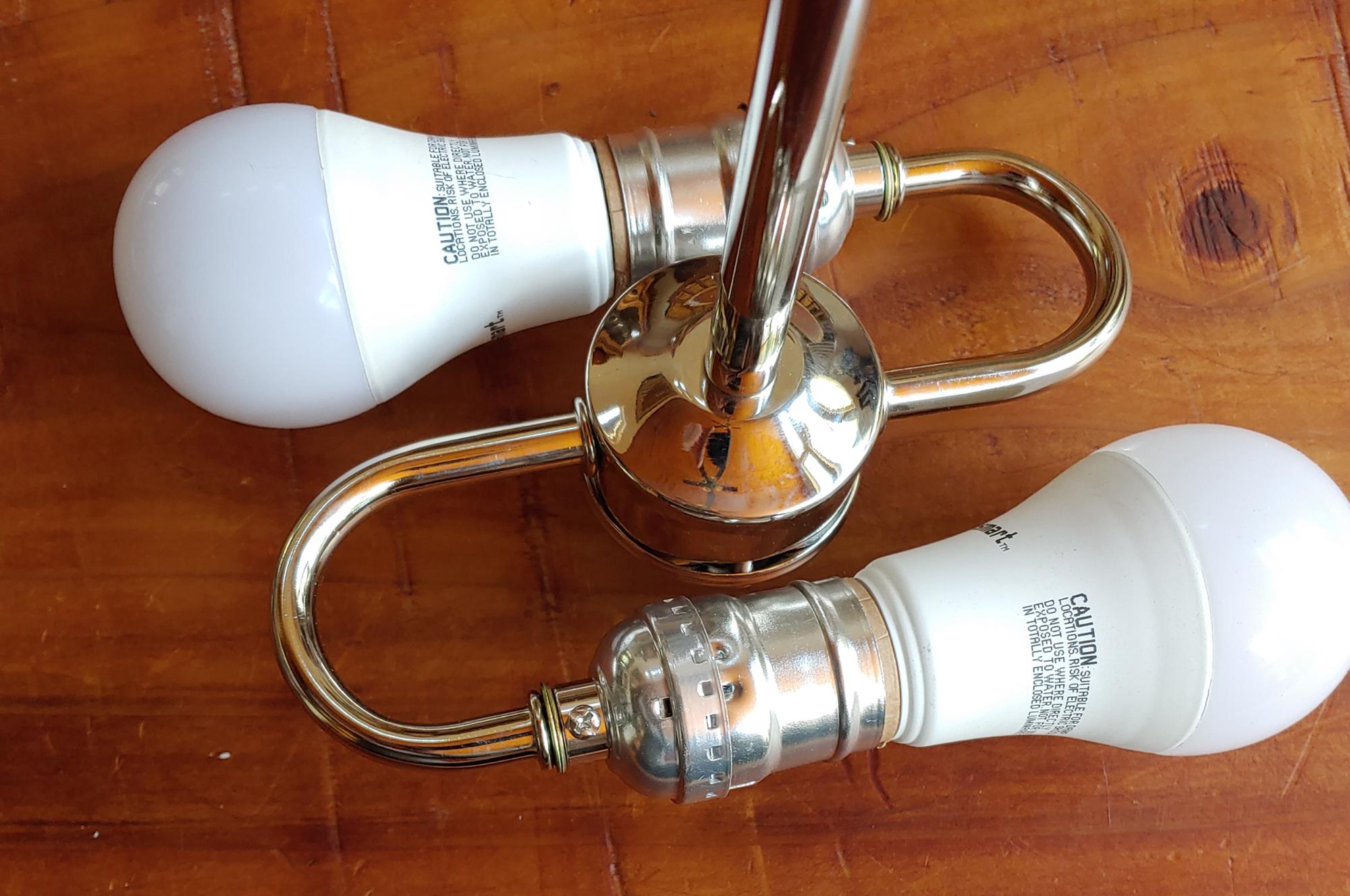 Two bulb fixture upgrade
Offered in a choice of in White, Black, Bronze or Satin Nickle.