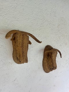Two bull's heads, hand-braided esparto,  Spain 1960's