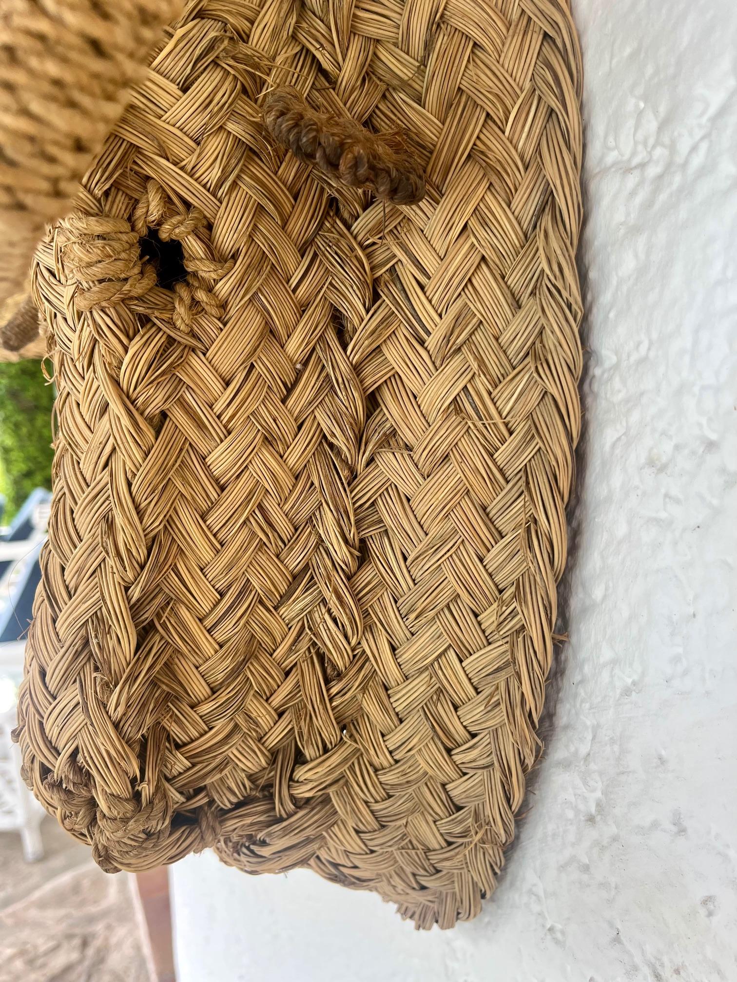 Zwei Stierköpfe, handgeflochtener Esparto,  Spanien 1960er Jahre im Angebot 1