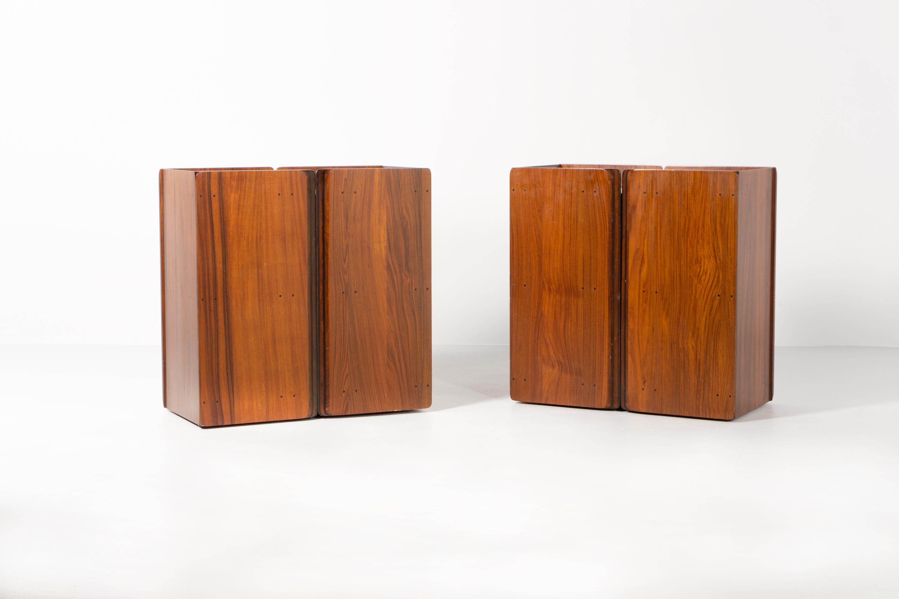 Mid-Century Modern Two Cabinets on Rollers, Model 'Artona' by Afra and Tobia Scarpa, 1975 For Sale