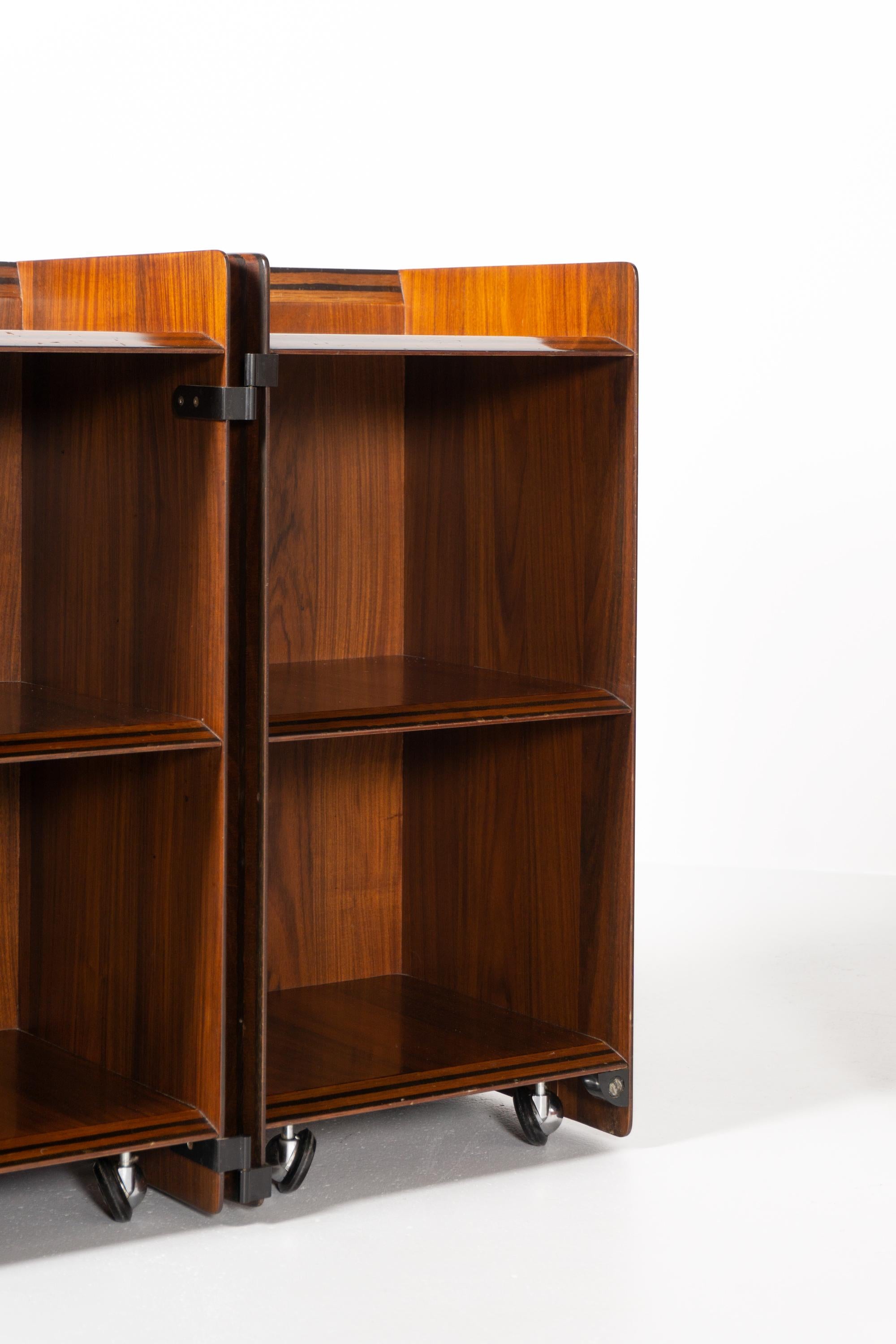 Two Cabinets on Rollers, Model 'Artona' by Afra and Tobia Scarpa, 1975 In Excellent Condition For Sale In Berlin, DE