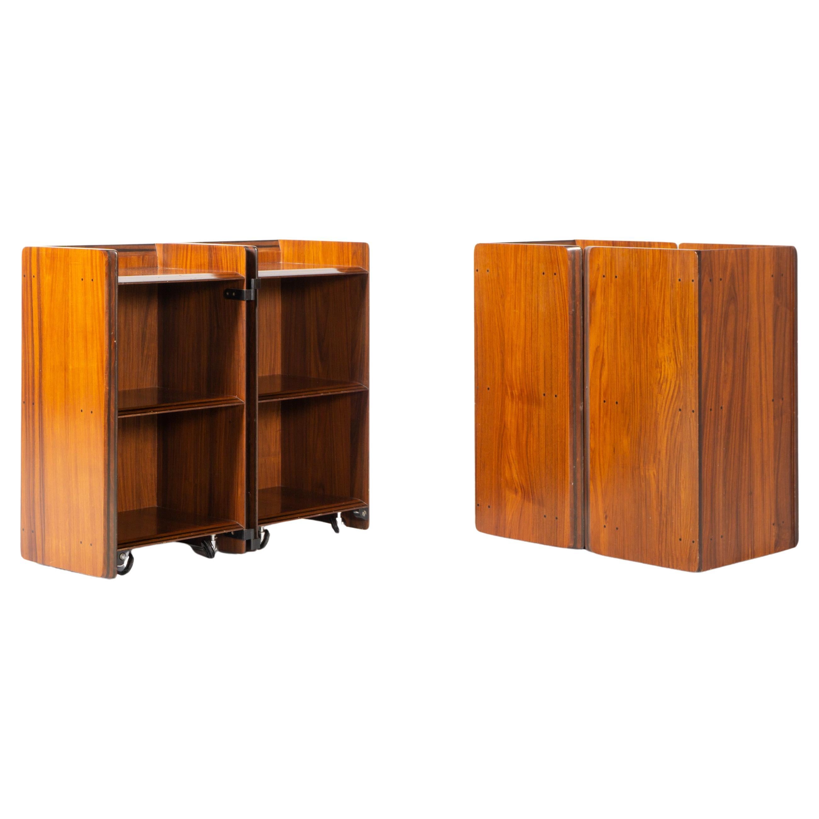 Two Cabinets on Rollers, Model 'Artona' by Afra and Tobia Scarpa, 1975 For Sale