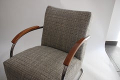 Two Cantilever Tubular Steel Armchairs, 1930s