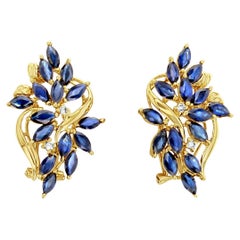 Pendientes Racimo Zafiro Dos Quilates