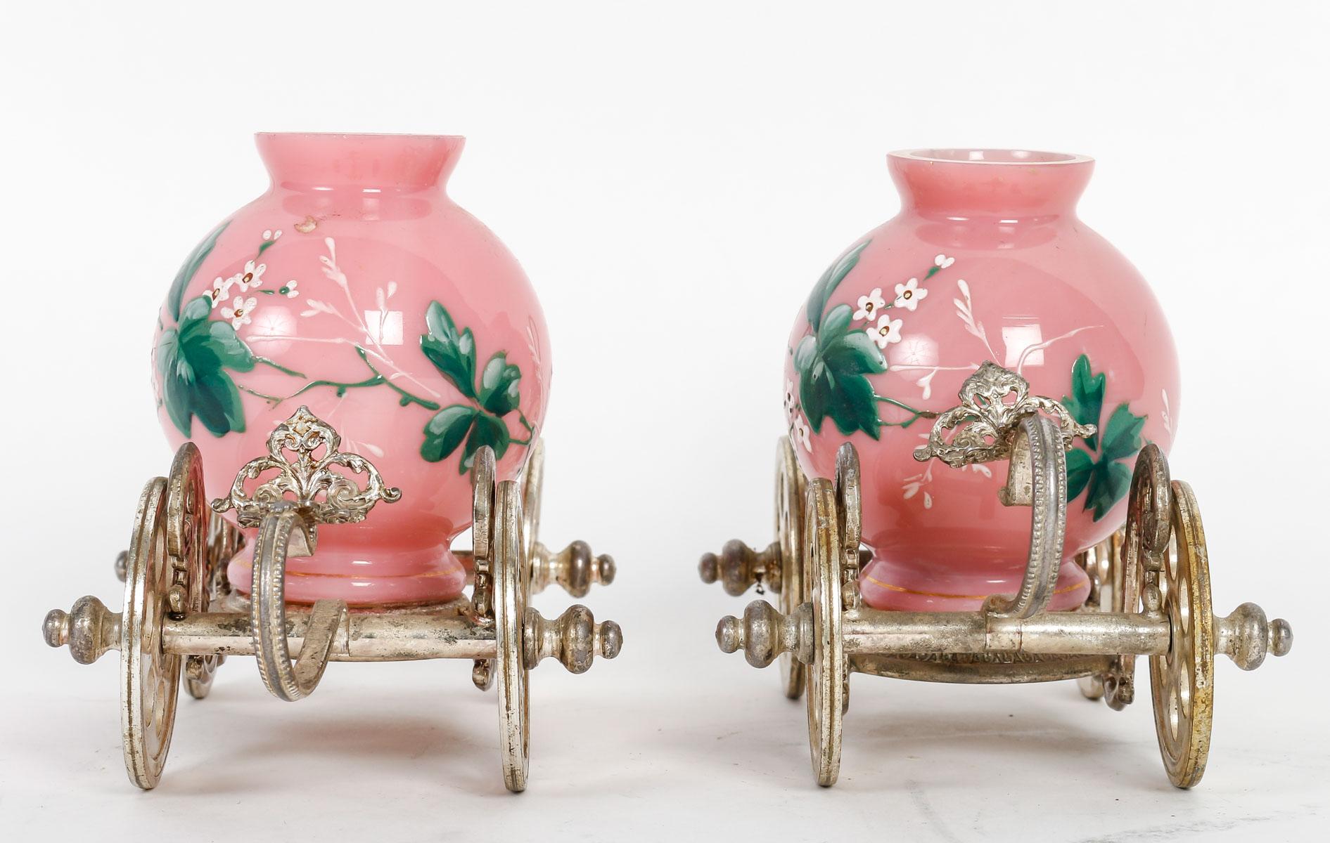 XIXe siècle Deux chariots pour bouquets de fleurs pour décoration de table, 19ème siècle en vente