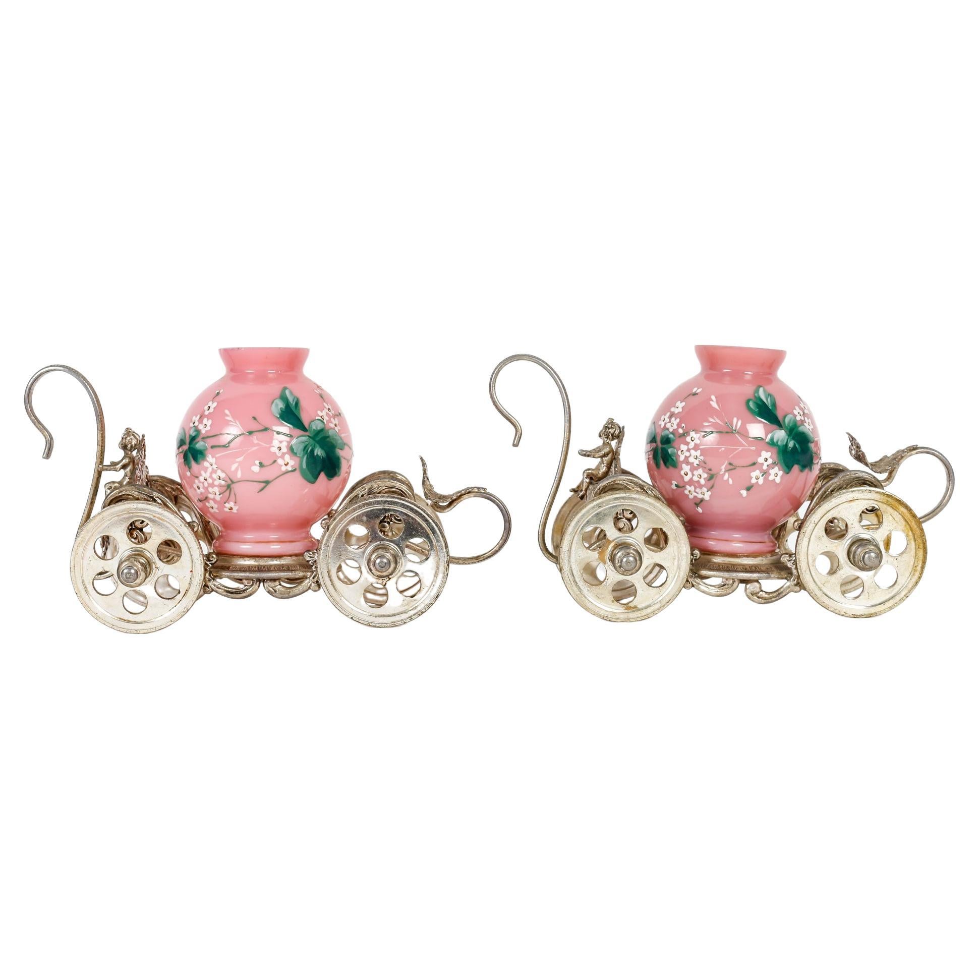 Two Carriages for Bouquets of Flowers for Table Decoration, 19th Century. For Sale