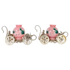Antique Two Carriages for Bouquets of Flowers for Table Decoration, 19th Century.
