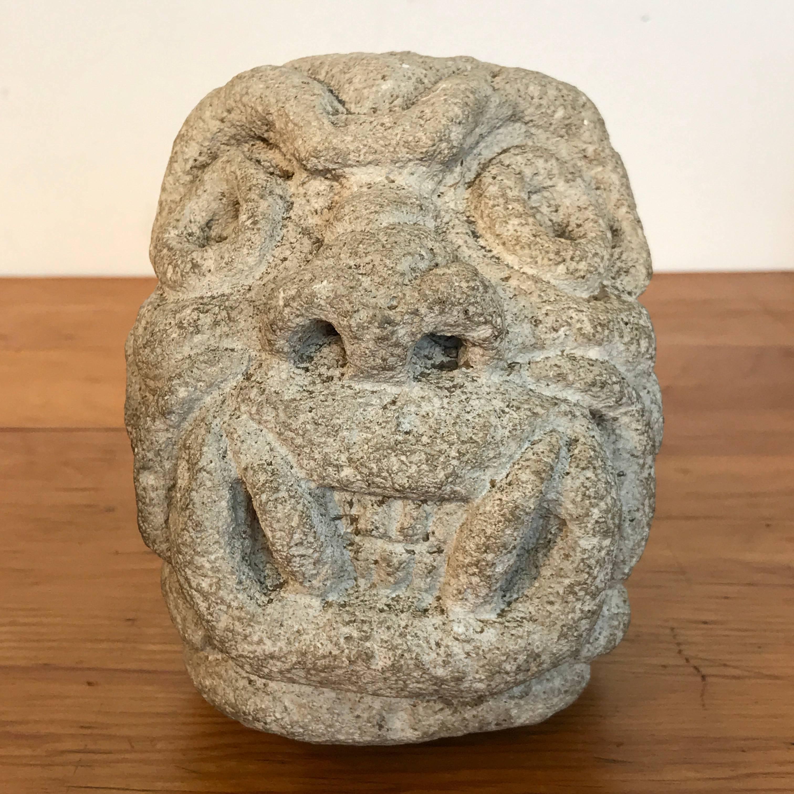 Two Carved Mayan Deity Limestone Architectural Carvings or Elements For Sale 2