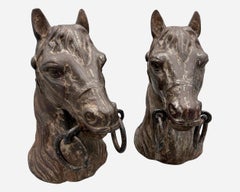 Two cast-iron horse heads France, circa 1900 / 1920