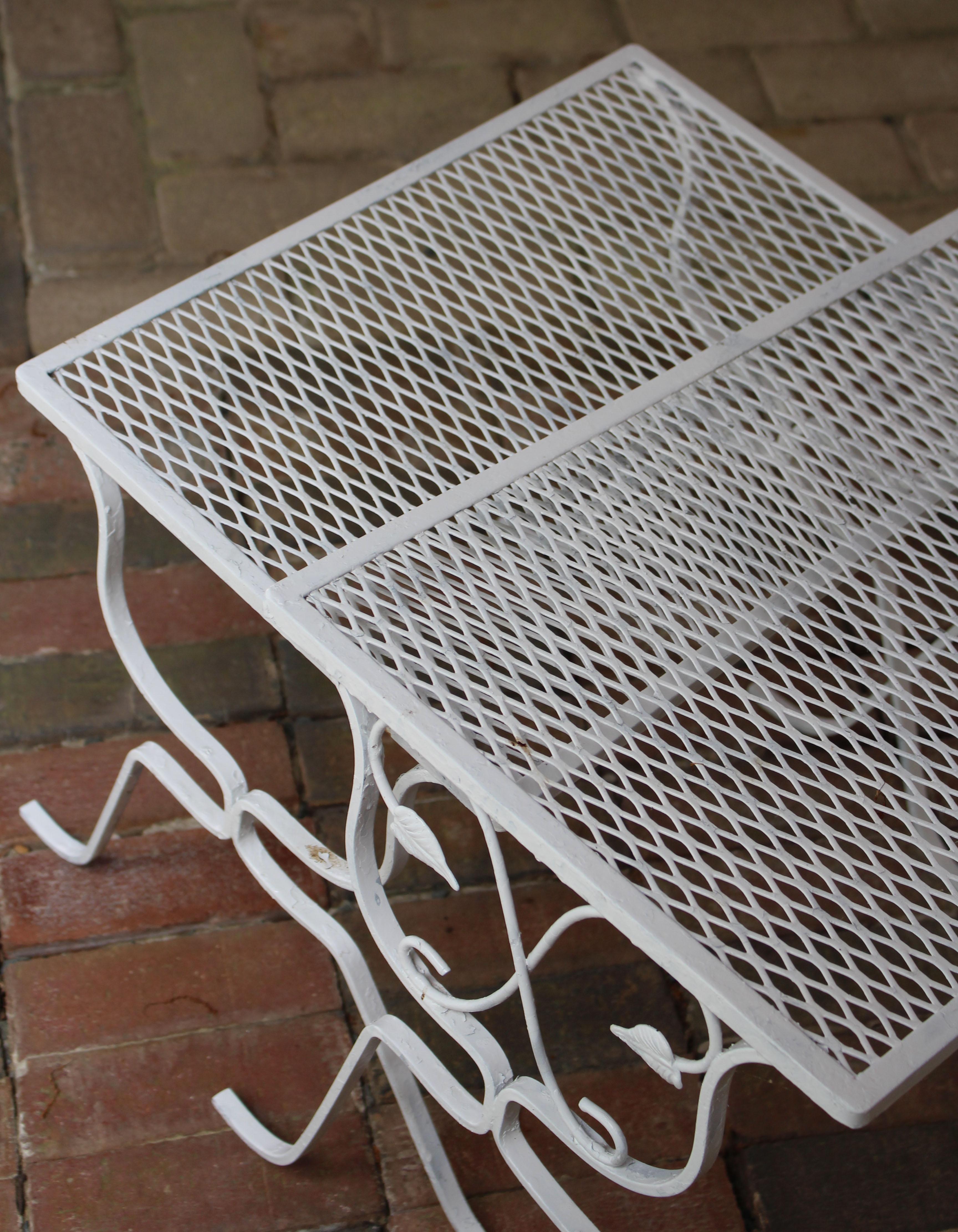 Wrought Iron Two Cast Iron Outdoor Vintage Nesting Tables