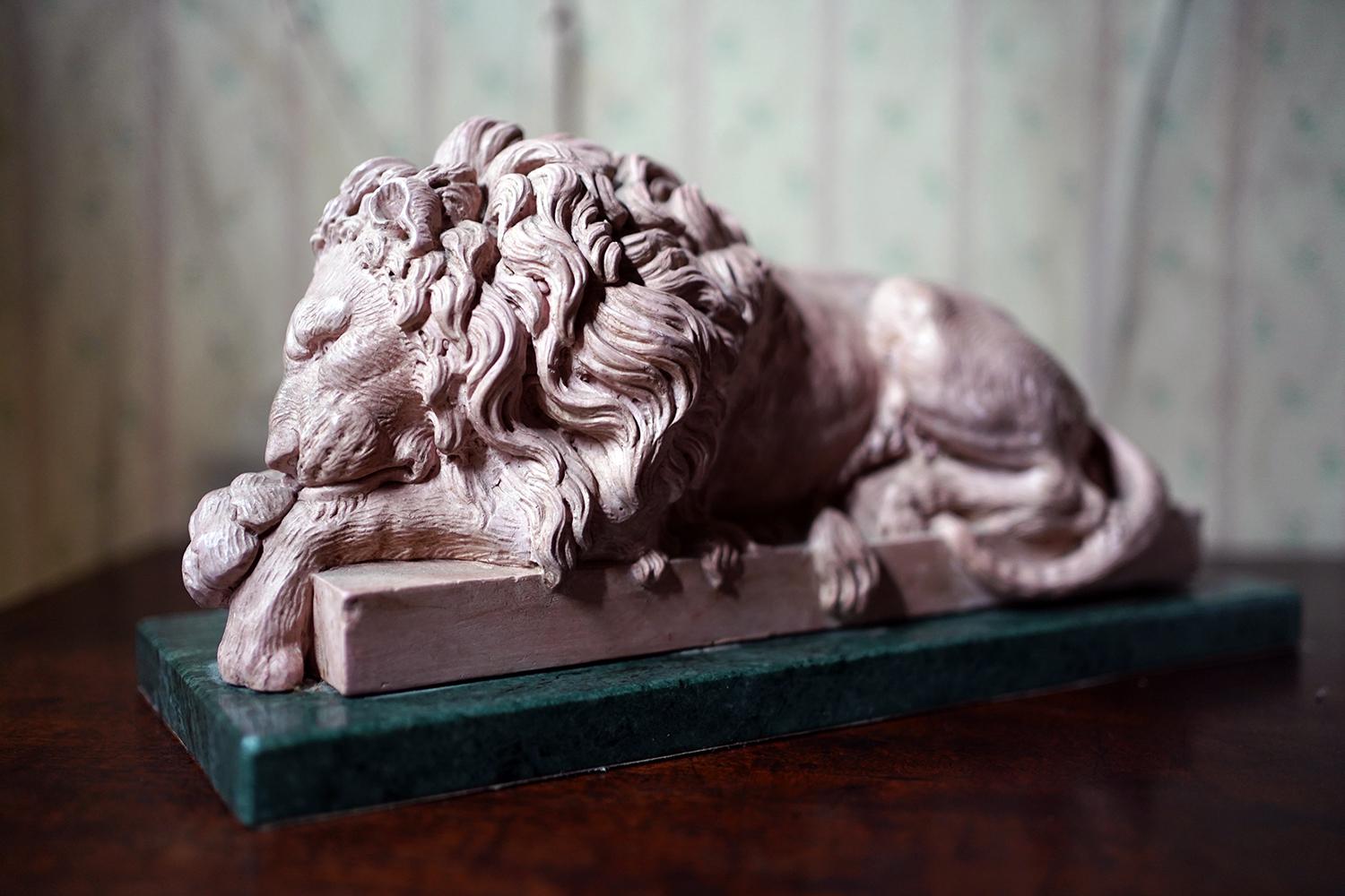 Two Cast Plaster Models of Lions, after Antonio Canova 1