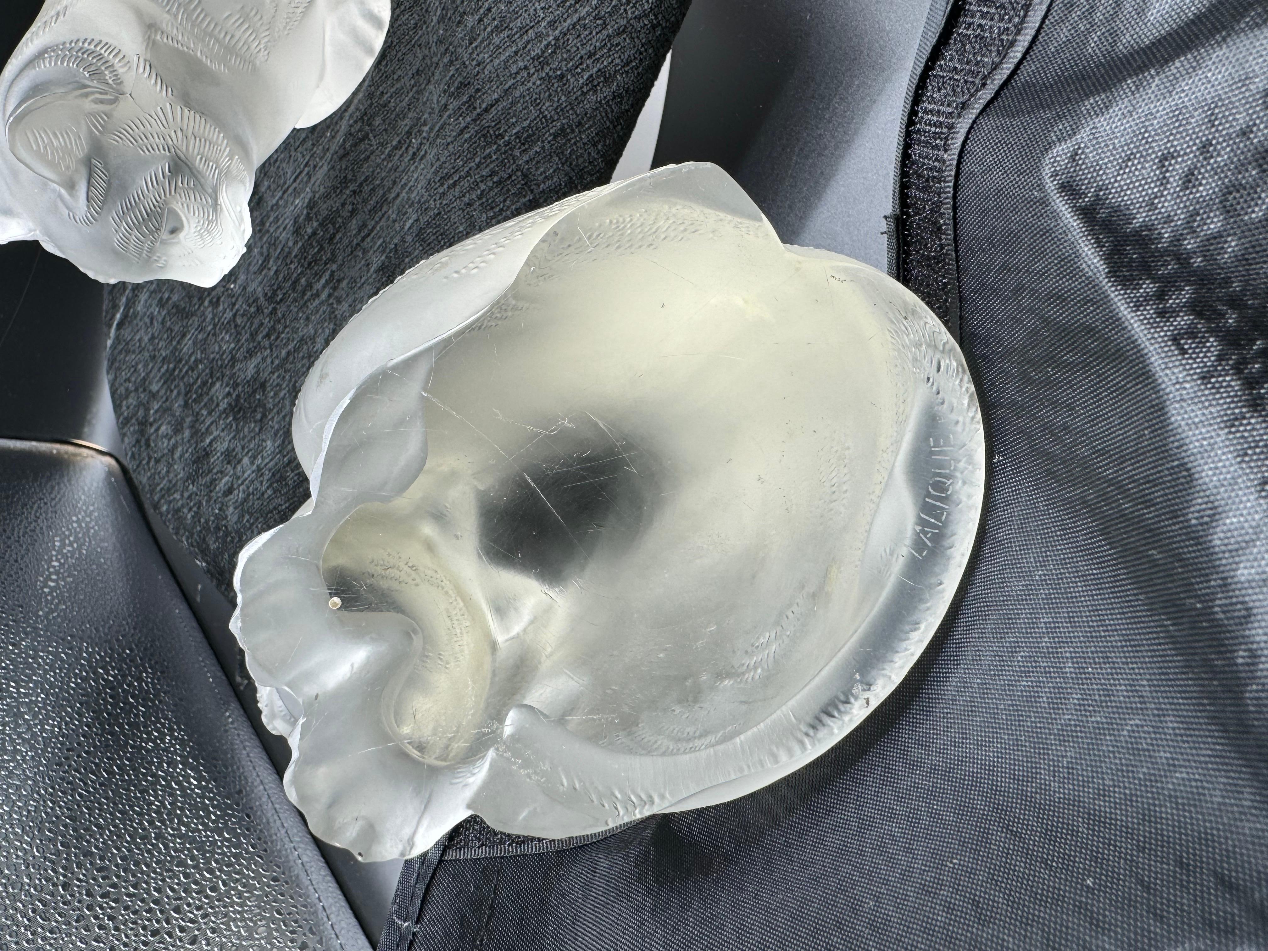 Two Cat by René Lalique in frosted glass For Sale 4