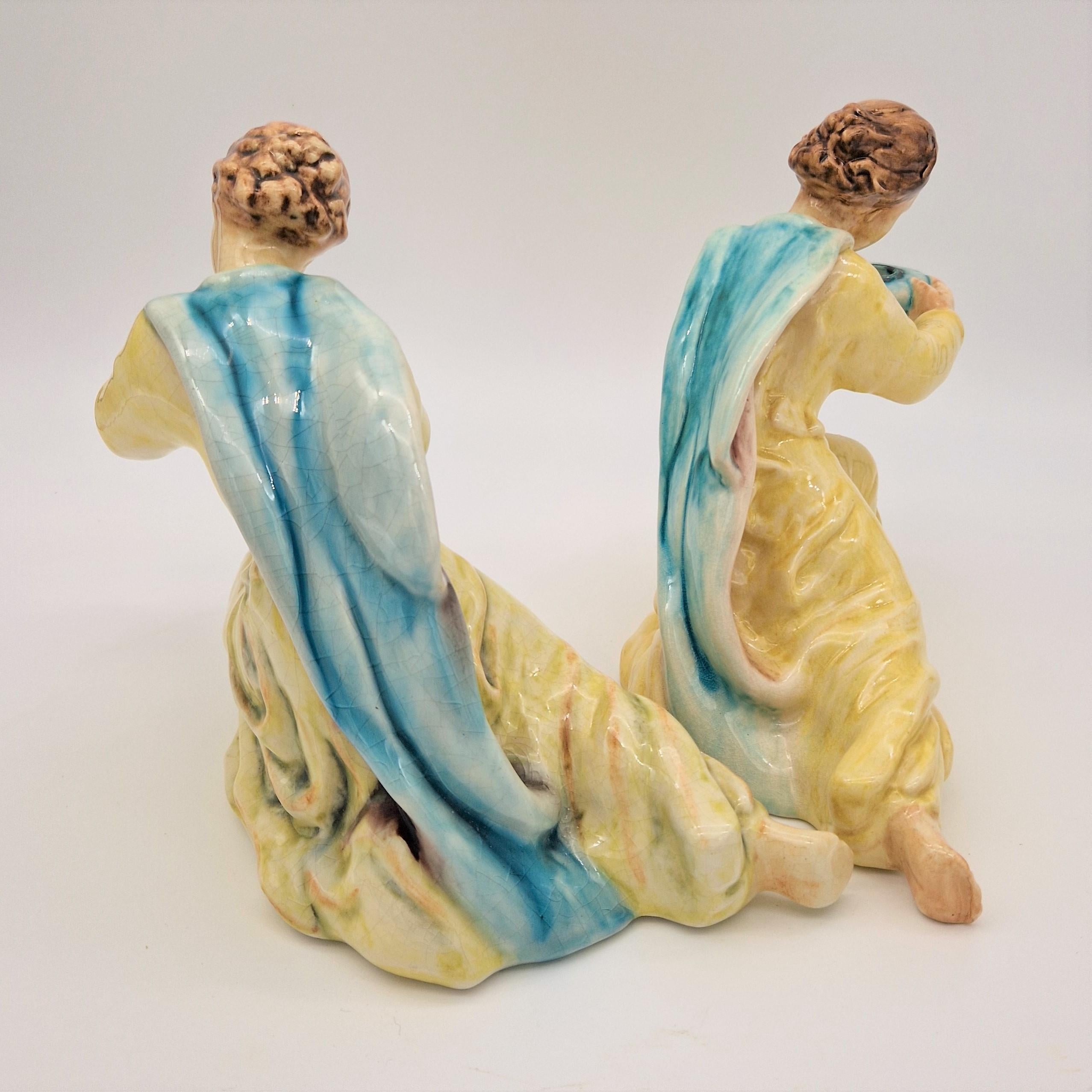 Two ceramic candlesticks from the Karlsruher Majolika by E. Roser. 1950 - 1955 For Sale 8