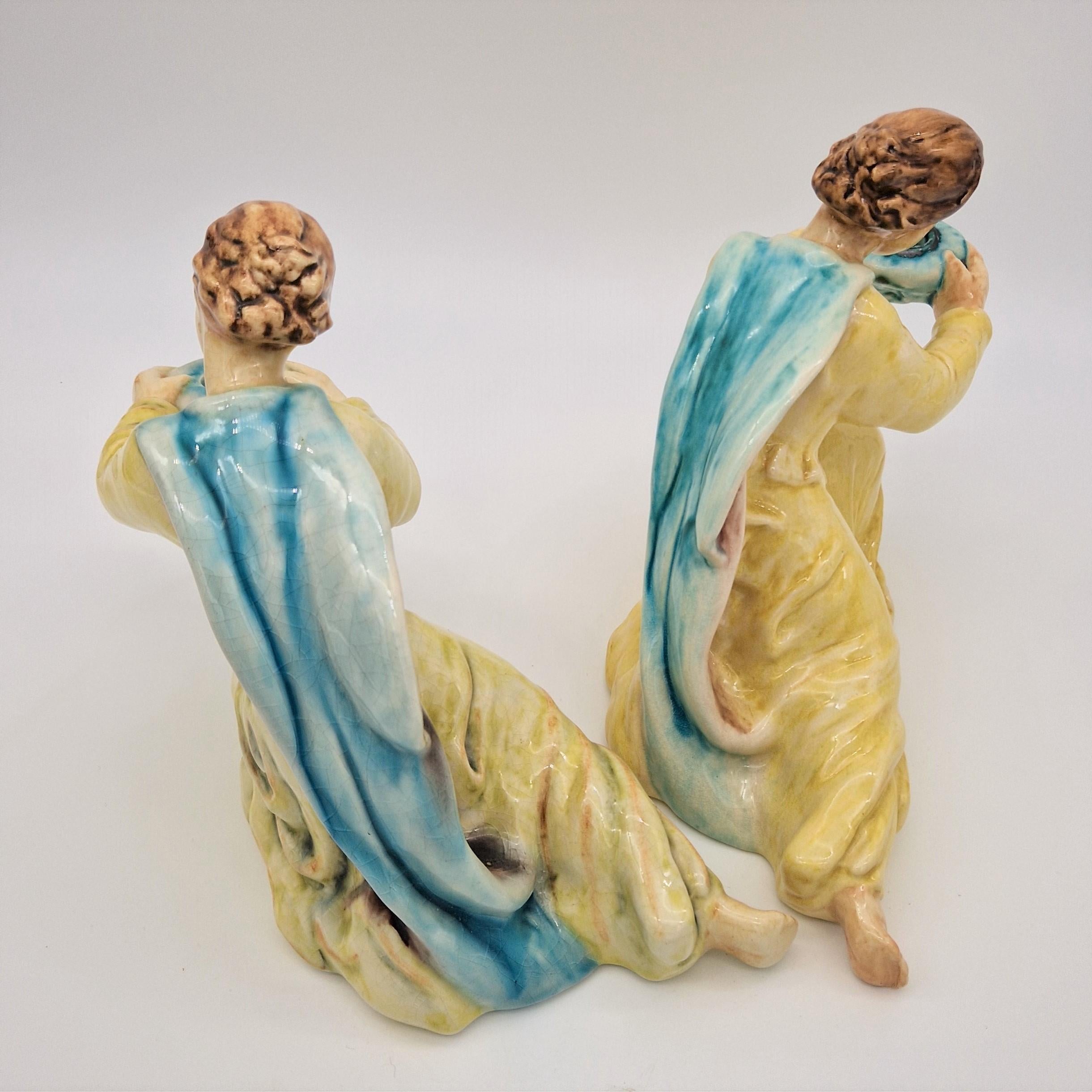 Two ceramic candlesticks from the Karlsruher Majolika by E. Roser. 1950 - 1955 For Sale 9
