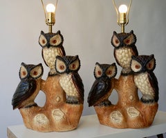 Two Owl Table lamps